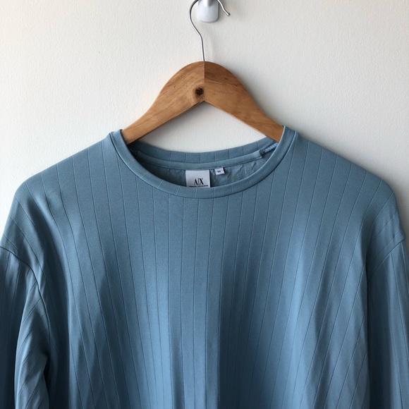 Armani Exchange Light Blue Crew Neck Sweater - Picture 2 of 4